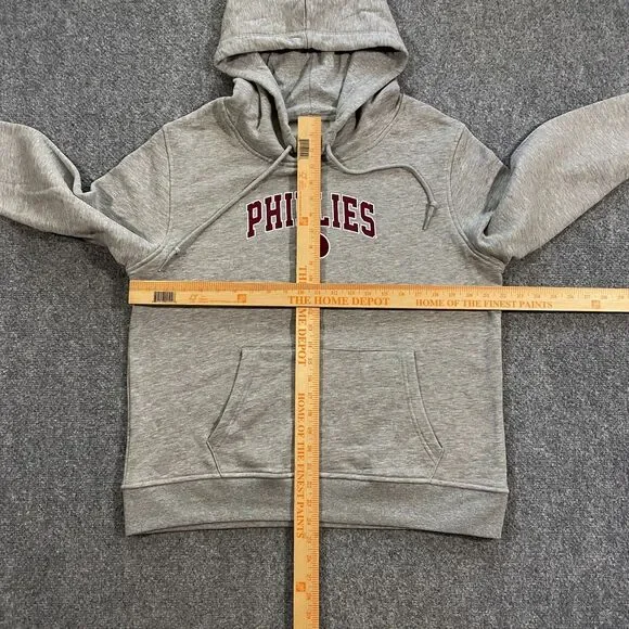 Philadelphia Phillies Retro Arch Logo New Era Hoodie Womens X-Large XL Gray MLB - Picture 10 of 16